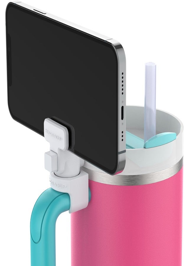HYDRA CUP HydraClip Phone Attachment - Watch, Carry, Record, & Stay Organized, Use as Phone Stand or Tripod, Hands Free Detachable, Stanley Cup Accessories, Spring Loaded Secure Grip (White) - Image 1