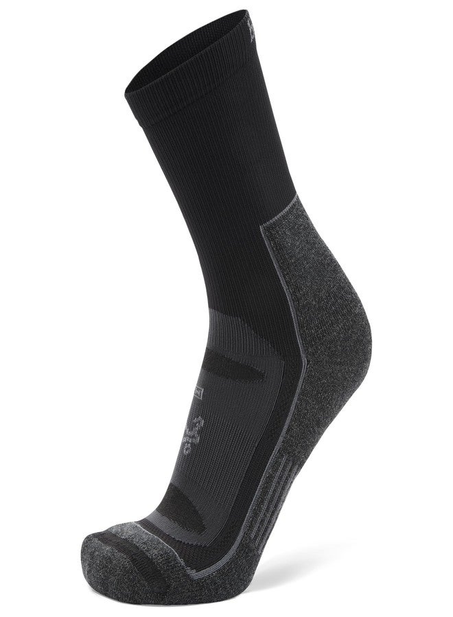 Balega Blister Resist Performance Crew Athletic Running Socks for Men and Women (1 Pair), Black, Large - Image 1