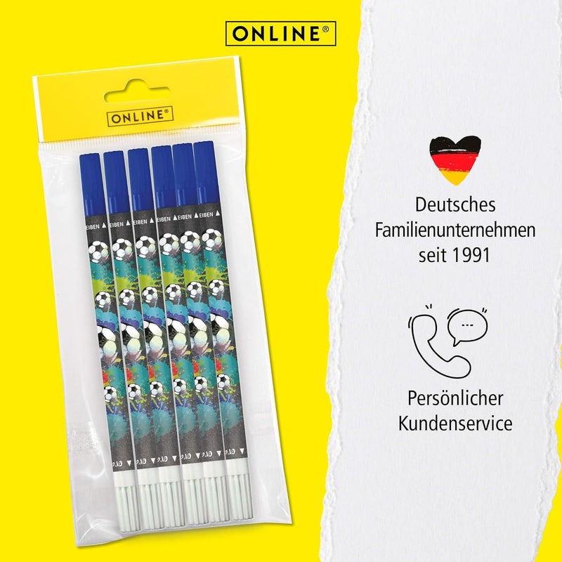 Online Value Pack Ink Eraser 6 x Ink Killer for Erasing and Overwriting | Soccer Design | Removal and Correction Blue Ink | Ink Colour Blue - Image 5
