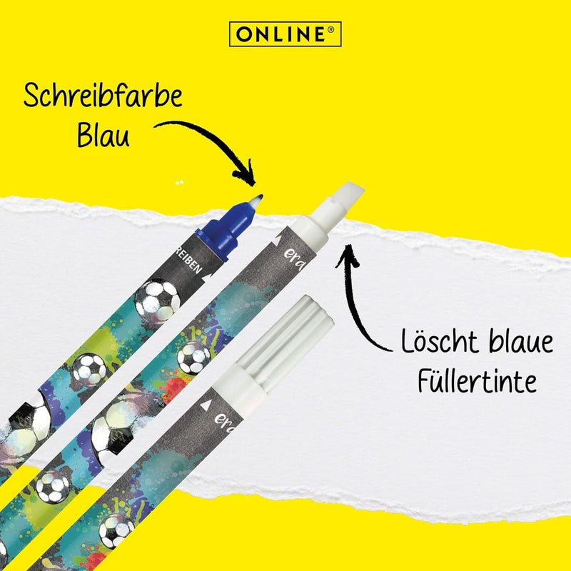 Online Value Pack Ink Eraser 6 x Ink Killer for Erasing and Overwriting | Soccer Design | Removal and Correction Blue Ink | Ink Colour Blue - Image 4