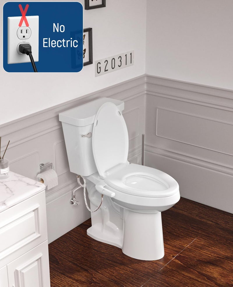 SAMODRA Bidet Toilet Seat with Soft Close Lid - Non-Electric Dual Nozzle System, Quick-Release for Easy Installation & Clean - Image 5