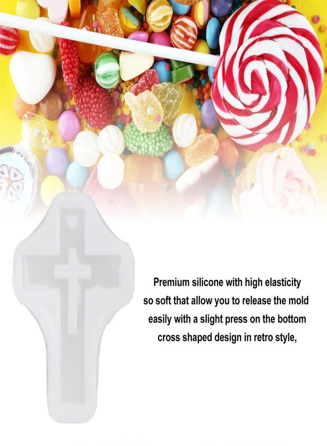 Zerodis 10Pcs Silicone Cross High Elasticity Easy Releasing Multi Function Pendant Casting Resin Cross Silicone for Key Chain DIY Craft Necklace Jewelry - Image 2