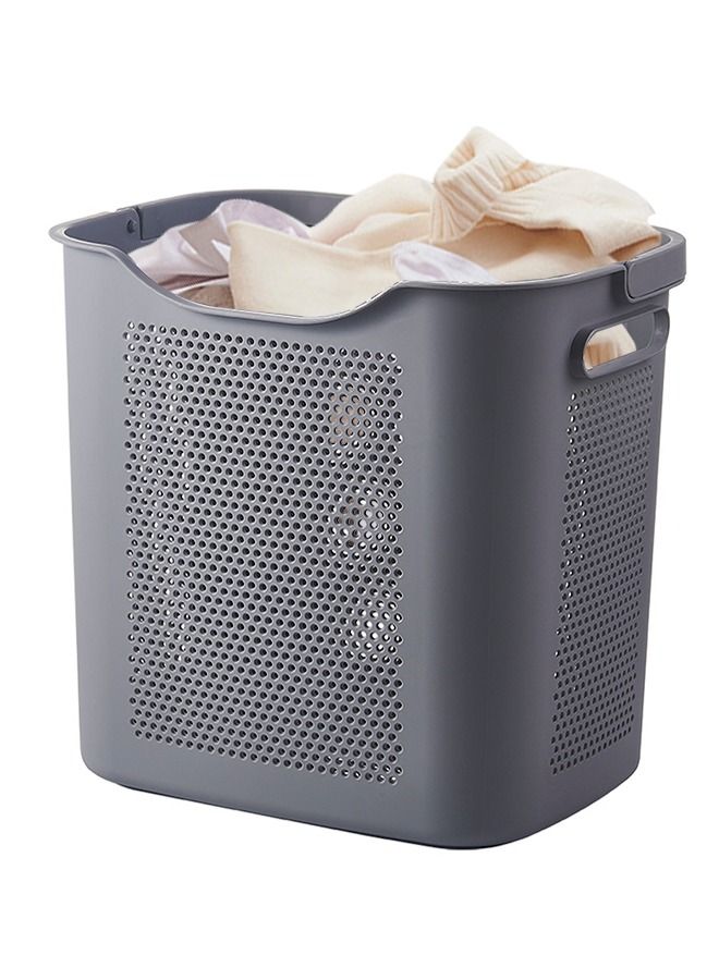HomarKet Large Laundry Basket Hamper with Handles Washing Bin Dirty Clothes Storage Organizer Grey  - Image 1