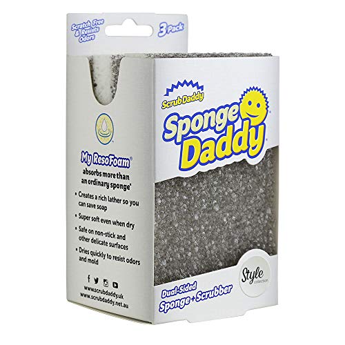 Scrub Daddy Sponge Daddy Style, Dual Sided Sponge Scrubber, Dish Sponges for Washing up, Non Scratch Scourers for Cleaning Dishes, Bathroom Scrubbing Tool, Kitchen Sponges Multipack - Image 2