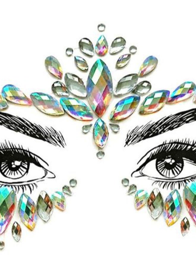 NIBEMINENT Rhinestone Crystal Mermaid Gems Face Sticker Multicolour - Image 2