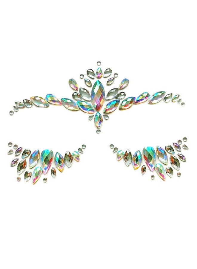 NIBEMINENT Rhinestone Crystal Mermaid Gems Face Sticker Multicolour - Image 1