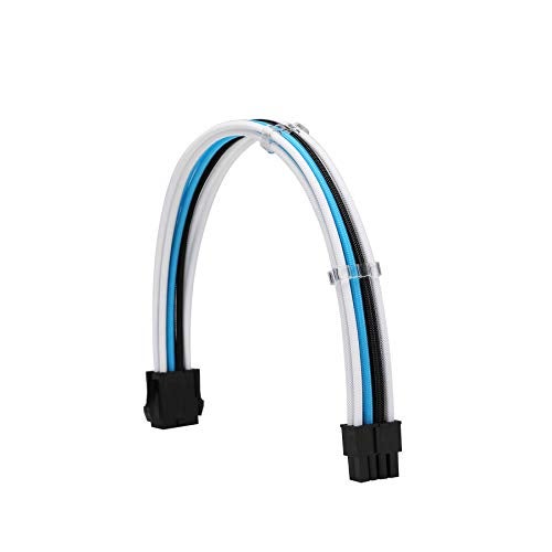 Formulamod PSU Cable Extension Kit 18AWG Sleeved, 24 Pin ATX + 8 Pin EPS + Dual 8 Pin PCI-E, Custom PC Cable Extensions with Combs for Clean Cable Management & Gaming PC Build (White Black Sky Blue) - Image 4