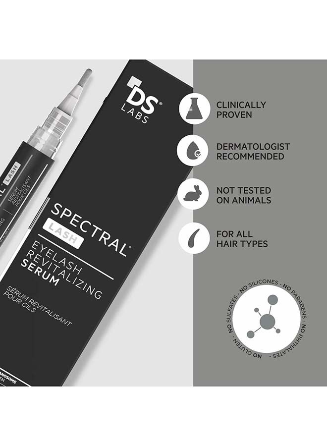 ds labs Spectral.lash Multi-peptide Eyelash Revitalizing Serum - Supports Longer, Fuller, Thicker, Looking Lashes, Safe for Lash Extensions, Oil-Free, Paraben & Sulfate Free, Cruelty Free 2.4ml - Image 5