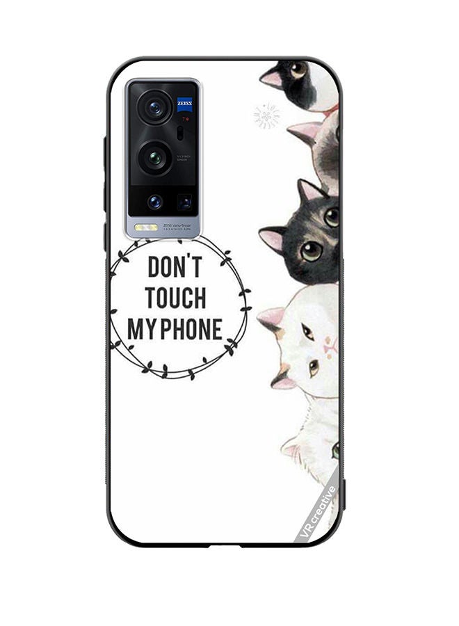 VR CREATIVE Protective Case Cover For Vivo X60 Pro Plus Cats Dont Touch My Phone Design Multicolour - Image 1