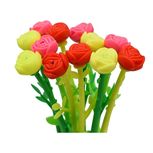 Lopenle 30PCS Fancy Rose Pens Flower Topper Pens Valentine's Day Floral Pen Desk Decor Pen Black for Girls Women Mother's Day At Home Office School Decoration Supplies.… - Image 2