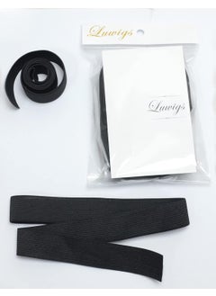 Luwigs Black Elastic Bands Wig Accessories for Making Wigs/Lace Frontal/Lace Closure 2.5cm Width 6pcs (Elastic Band, 6pcs) 