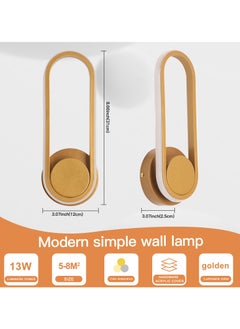 YATAI LIGHTING Modern Rotate Wall Light, LED Gold Wall Lamp for Kids Bedroom Living Room Corridor Staircase, Indoor Wall Lighting Fixtures,Acrylic Adjustable Color Temperature Wall Lamp  - Image 3