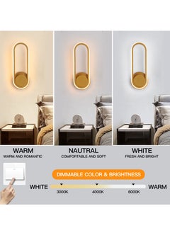 YATAI LIGHTING Modern Rotate Wall Light, LED Gold Wall Lamp for Kids Bedroom Living Room Corridor Staircase, Indoor Wall Lighting Fixtures,Acrylic Adjustable Color Temperature Wall Lamp  - Image 4