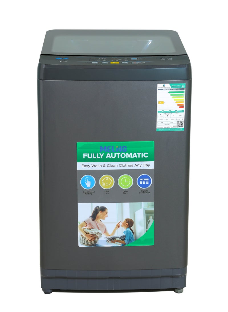 Meling Top Load Automatic Washing Machine, 11KG, Glass Door, Silver - MTL120-620G - Image 1