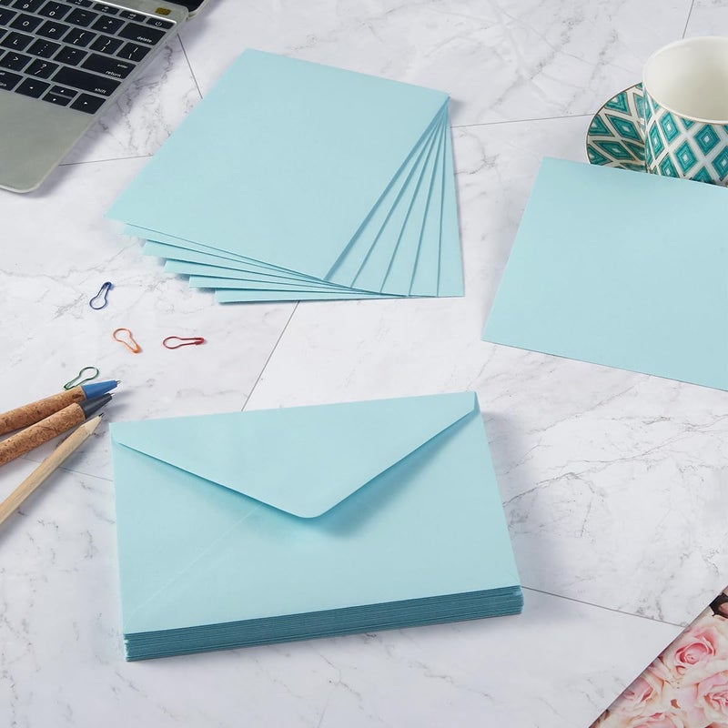 Toperd 50 Pack A7 Colorful 5x7 Envelopes V Flap Invitation Envelopes for 5x7 Cards, Birthday, Weddings, Graduations, Greeting Cards, Baby Shower 5.24 x 7.24 Inches (Light Blue) - Image 5
