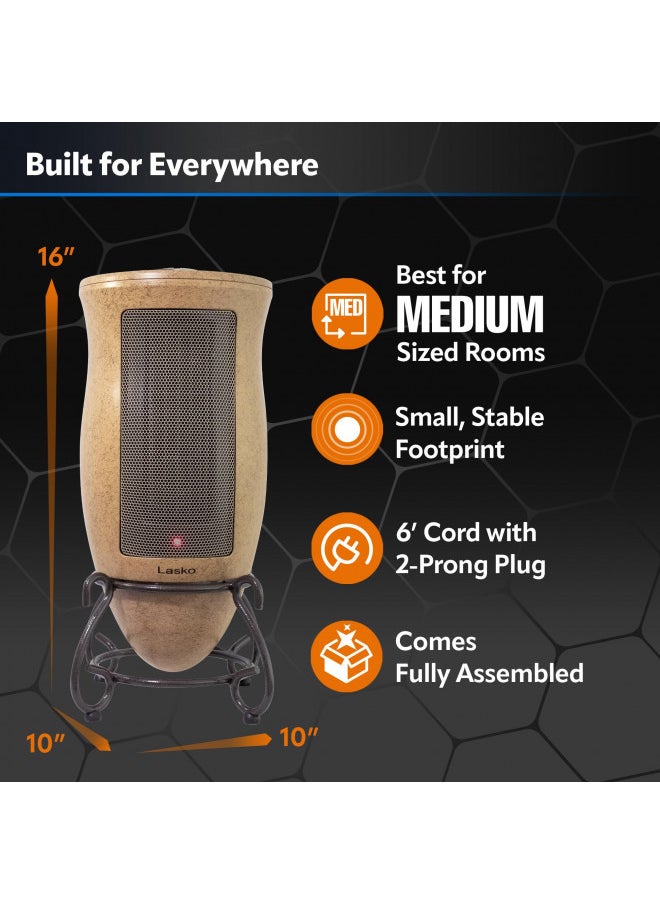 Lasko - Lasko Oscillating Ceramic Designer Series Space Heater for Home with Adjustable Thermostat, Timer and 2-Speeds, 16 Inches, 1500W, Beige, 6405 - Image 1