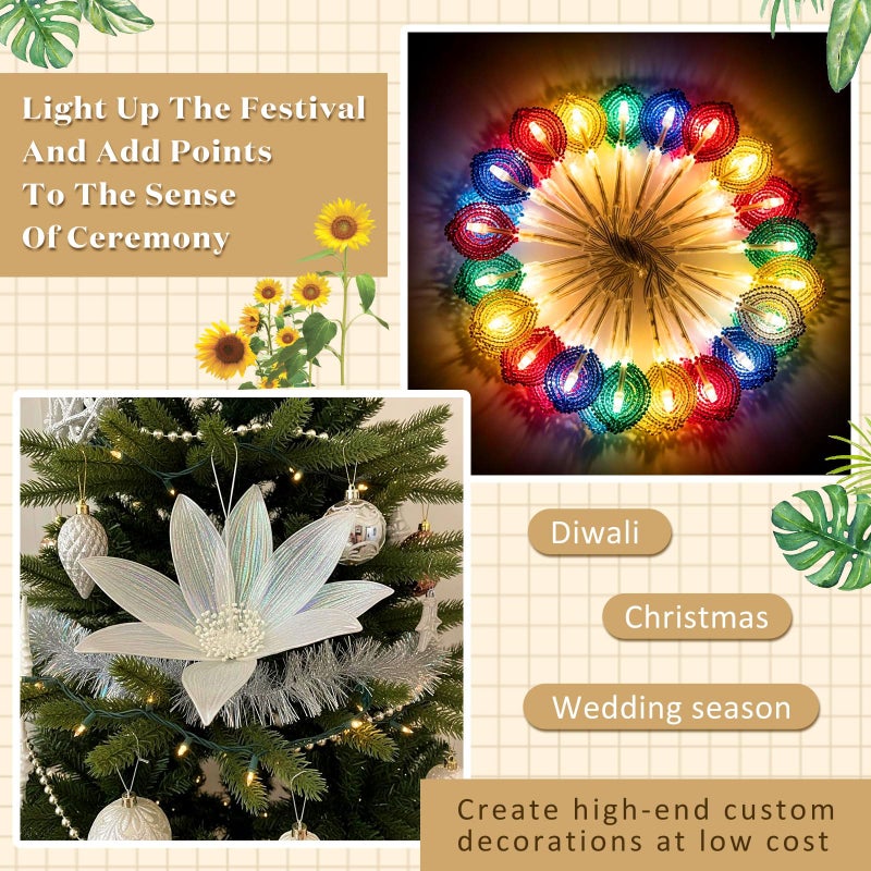 Suncalla 3600 Pcs Assorted 4 Color 3mm Pearl Flower Stamen Double Heads Flower Stamens Pistil Artificial Pearlized Floral Pollens Stamen for Wedding DIY Making Scrapbook Decoration(Classic, Yellow) - Image 5