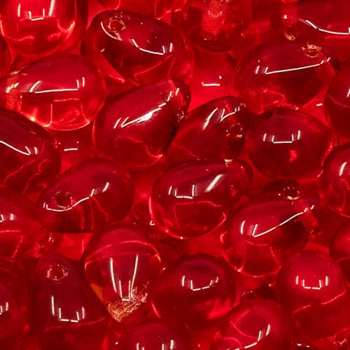 Bohemia Crystal Valley Czech 50-Piece Glass Beads, 6x9mm, Teardrop Siam Red - Image 5