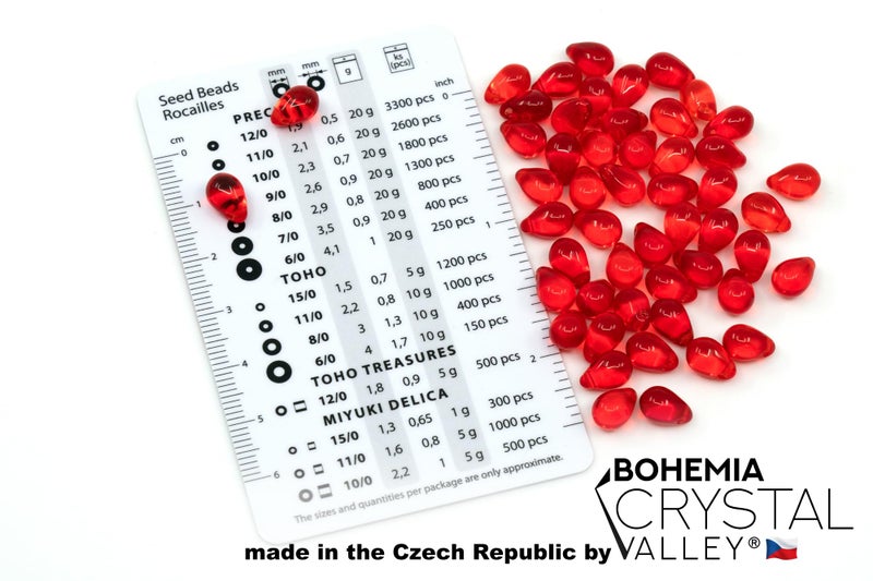 Bohemia Crystal Valley Czech 50-Piece Glass Beads, 6x9mm, Teardrop Siam Red - Image 2