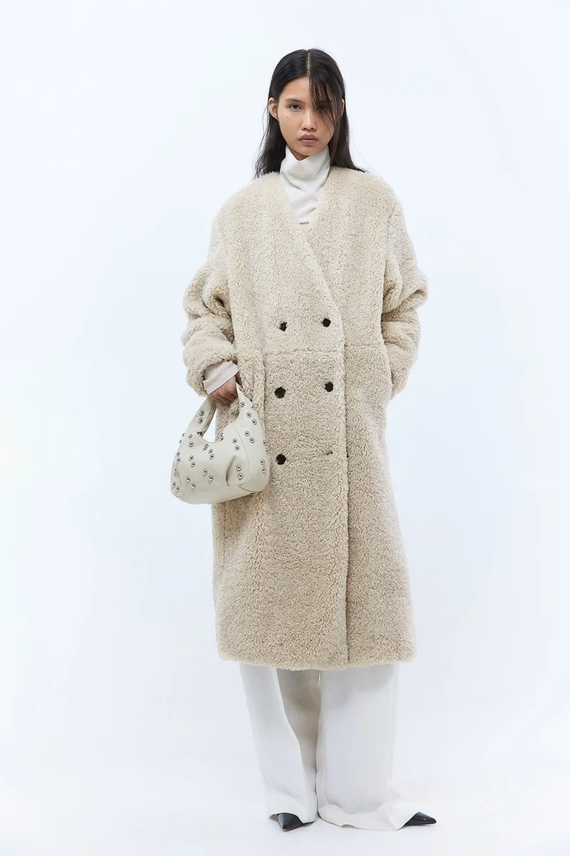 H&M Teddy Maxi Coat
