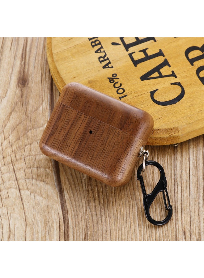 Wooden Earphone Case For Airpods Pro 2 Generation Walnut For Apple Airpods3/4 All-inclusive Protective Cover-Color:Cherry-Applicable Model:AirPods Pro2 (new) Without Hook