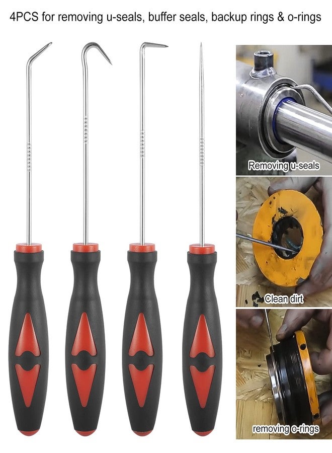 Danti Hydraulic Cylinder Repair Tool kit For skid steers, loaders, backhoes Include gland wrench U-seal installer tools Seal puller Smooth type Piston Ring Compressor (17pcs) - Image 3