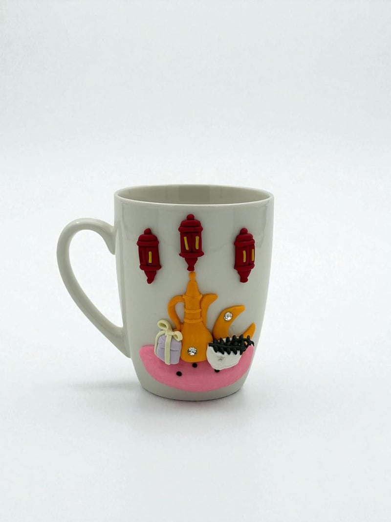 B&D Handcrafted Polymer Clay Coffee Mug in Pink - Image 2