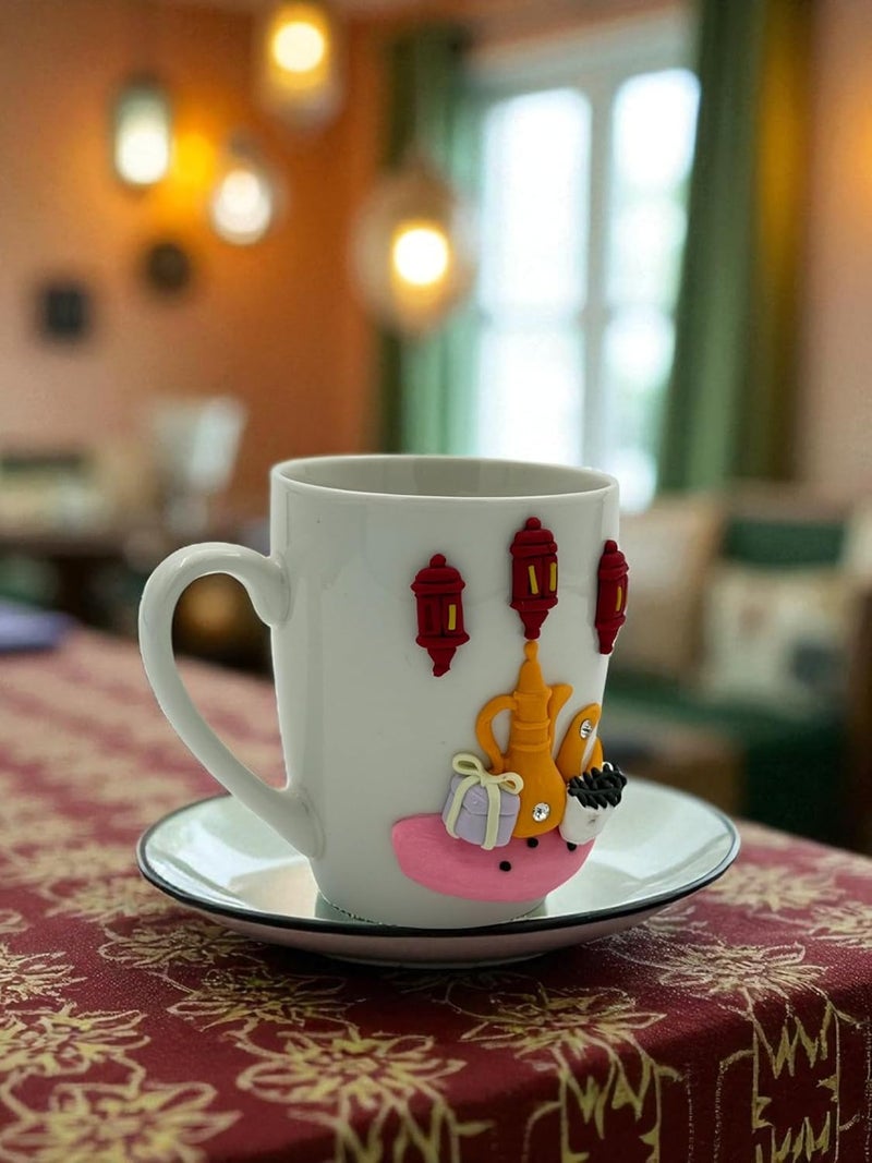 B&D Handcrafted Polymer Clay Coffee Mug in Pink - Image 1