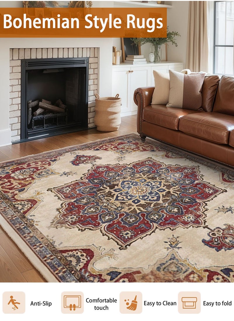 Sofa Carpe, Modern Style Living Room Rugs, Soft Floor Mats, Carpet Mats, Non-Slip Sofa Cushions, Washable Living Room Rugs, Retro Style, Multiple Sizes