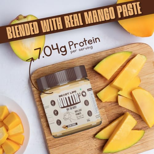 BeastLife Creamy Mango Peanut Butter | 24.5 G Protein | 350 gm | 100% Peanuts, High Protein | Zero Palm Oil | Non‑GMO Nut Butter | Fitness-Friendly Spread | Zero Cholesterol - Image 3