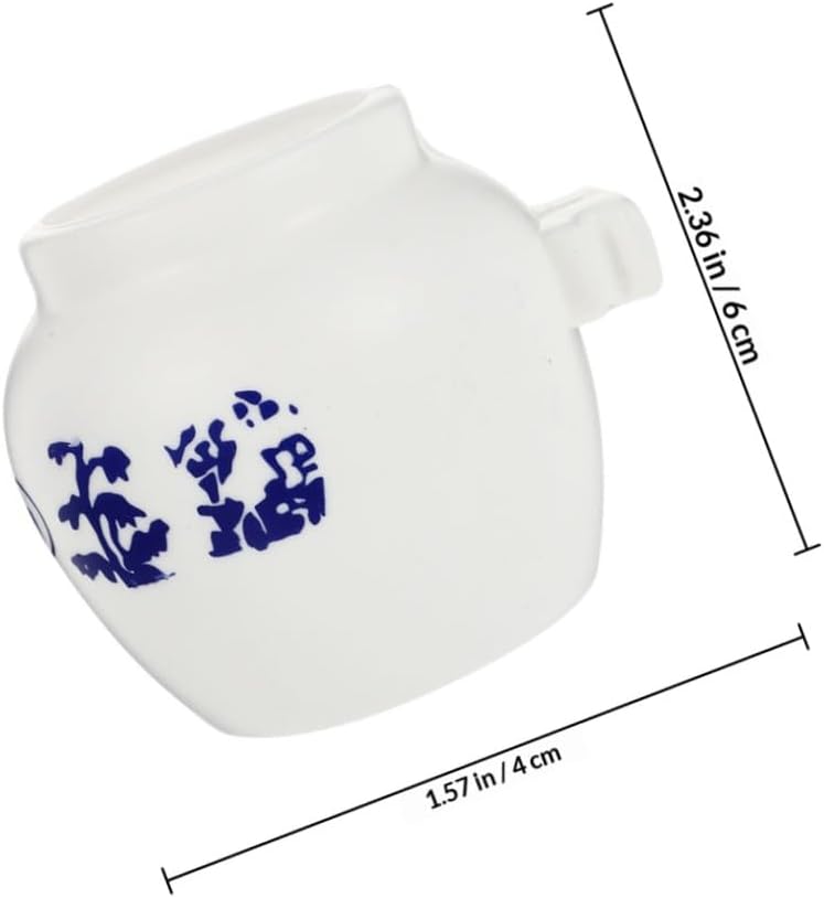 5pcs Large Round Parrot Food Bowls Set, Imitation Blue and White Porcelain Bird Dish and Water Cup for Cockatiel, Parakeet, Suitable for Bird Feeding Supplies - Image 2
