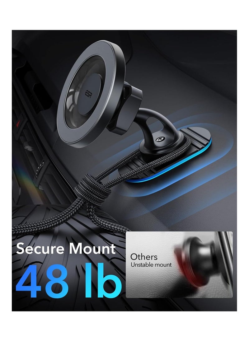 ESR - Car Mount Designed for MagSafe, (HaloLock) Stronger Magnets, MagSafe Car Phone Holder, Air Vent Mount for iPhone 15/14/13/12 Seires, Car Accessories, Charging Not Supported, Metallic Grey - Image 1