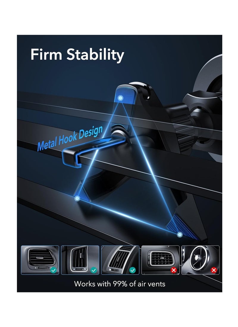 ESR - Car Mount Designed for MagSafe, (HaloLock) Stronger Magnets, MagSafe Car Phone Holder, Air Vent Mount for iPhone 15/14/13/12 Seires, Car Accessories, Charging Not Supported, Metallic Grey - Image 1