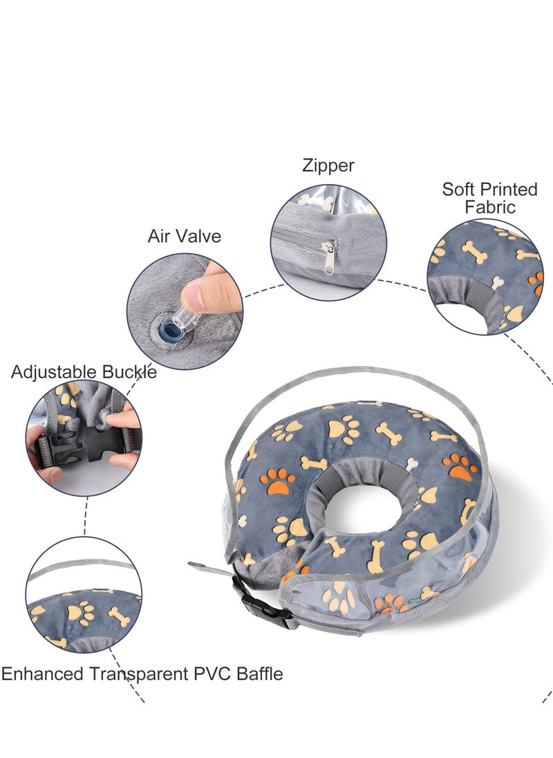 Generic - Dog Cone ,Comfy Recovery Collar for Dogs Inflatable, Soft, u0026 Adjustable Cone for After Surgery, Wounds, Rashes, u0026 Vet Visits  Clear Shield u0026 Secure Buckle,Medium Size - Image 1