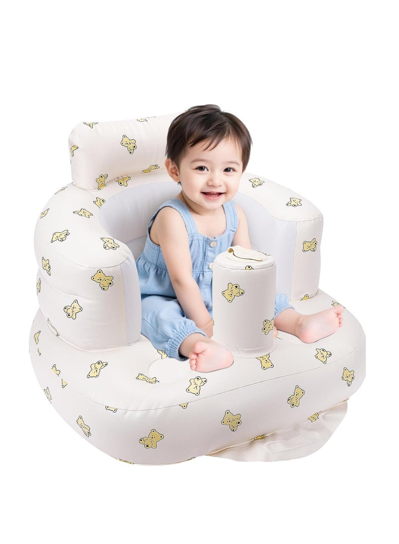 Gonice Blow Up Seat for Baby, Inflatable Baby Chair 3 Months & Up, Chair for Babies Sitting Up with Built in Pump (Bear) - Image 1