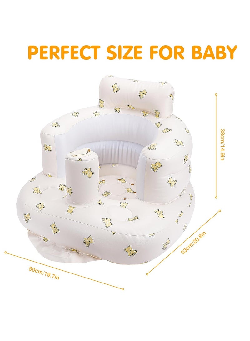 Gonice Blow Up Seat for Baby, Inflatable Baby Chair 3 Months & Up, Chair for Babies Sitting Up with Built in Pump (Bear) - Image 4