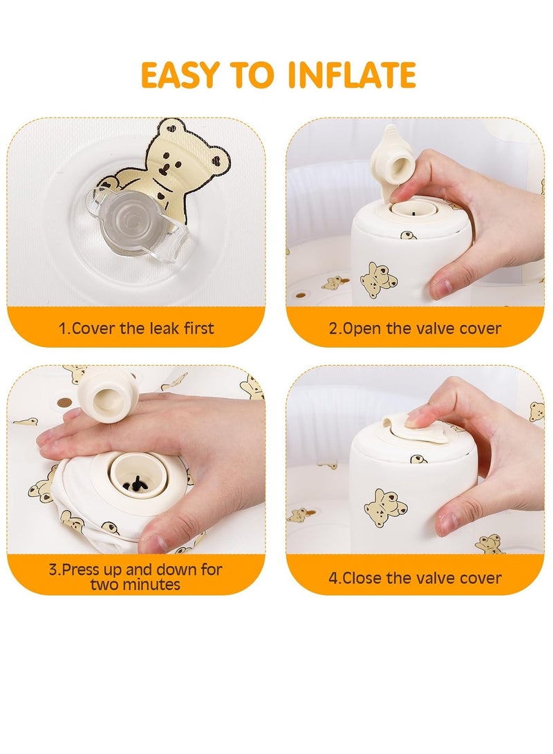 Gonice Blow Up Seat for Baby, Inflatable Baby Chair 3 Months & Up, Chair for Babies Sitting Up with Built in Pump (Bear) - Image 3