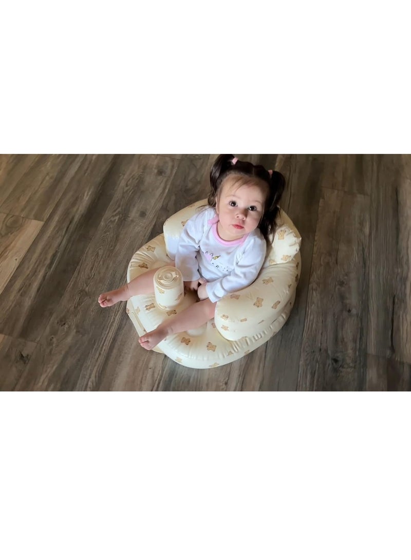 Gonice Blow Up Seat for Baby, Inflatable Baby Chair 3 Months & Up, Chair for Babies Sitting Up with Built in Pump (Bear) - Image 2