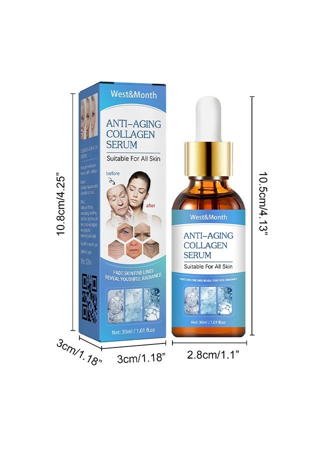 West&Month - Anti-Aging Collagen Serum Suitable For All Skin- Fade Dark Spot Removal Pigment Melanin Correcting Nourishing Brighten Face Skin Care Essence - Image 1