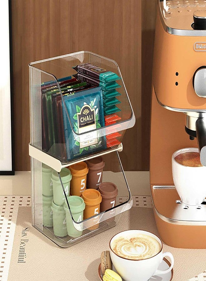 PHOJEWI K Cup Holder Tea Bag Organizer, Coffee Pod Holders for Keurig Nespresso Vertuo Pods Kcup Sugar Packet Creamer Holder Tea Rack Coffee Bar Accessories (Stacking B) - Image 3