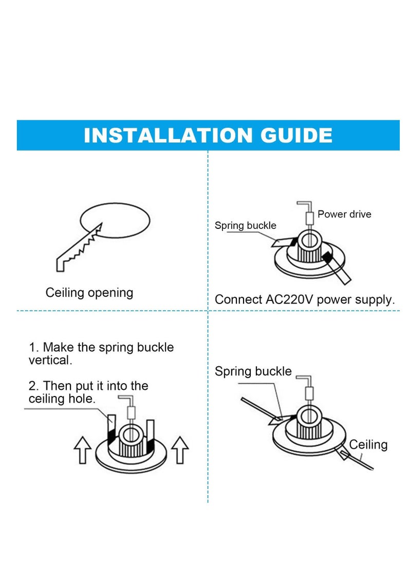 SYOSI 4 Pack Round Recessed Spotlights Trim Ring Fitting White Recessed Lighting with GU10 Light Mounting Frame for Halogen Bulb,50mm Bulb, Ceiling Spotlight MR16 (4 pcs)  - Image 3