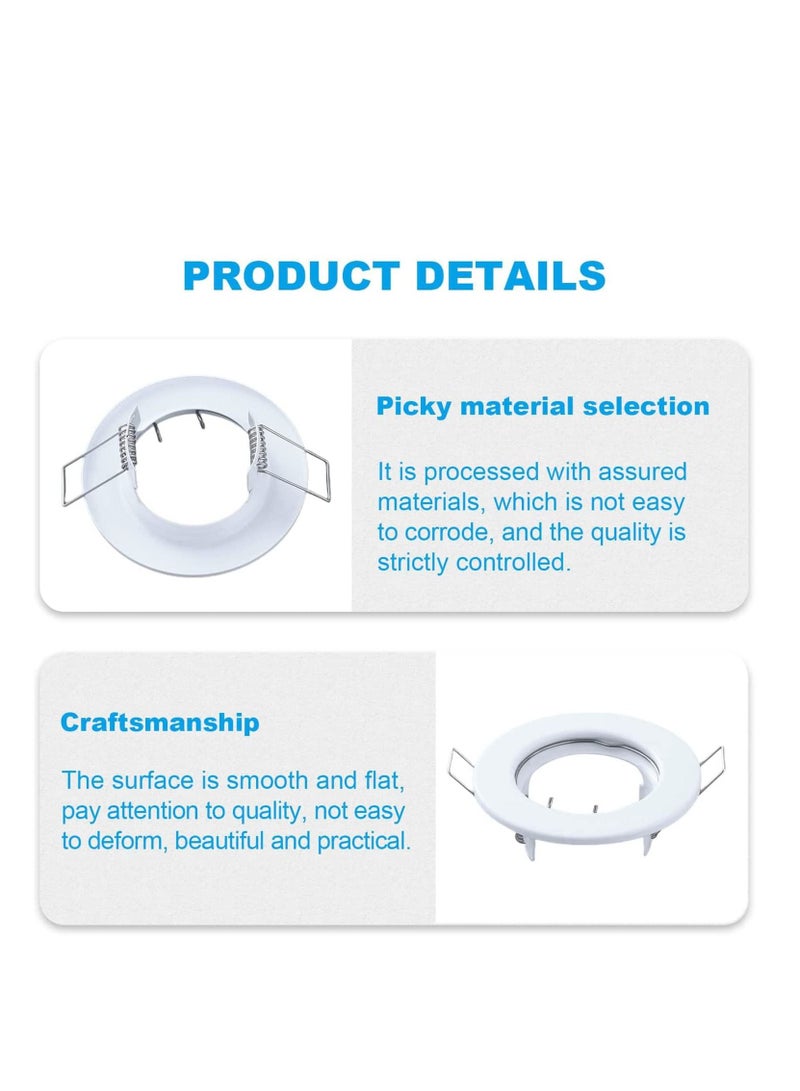 SYOSI 4 Pack Round Recessed Spotlights Trim Ring Fitting White Recessed Lighting with GU10 Light Mounting Frame for Halogen Bulb,50mm Bulb, Ceiling Spotlight MR16 (4 pcs)  - Image 4
