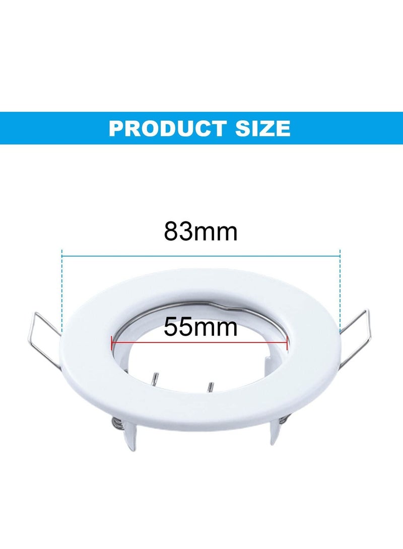 SYOSI 4 Pack Round Recessed Spotlights Trim Ring Fitting White Recessed Lighting with GU10 Light Mounting Frame for Halogen Bulb,50mm Bulb, Ceiling Spotlight MR16 (4 pcs)  - Image 2