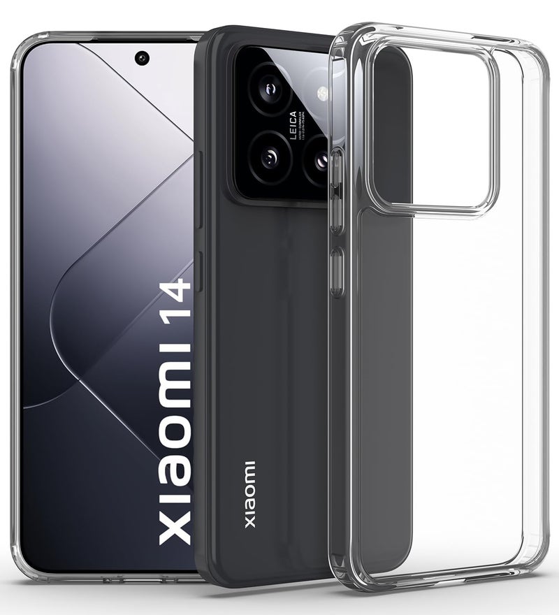 KAPAVER Hybrid Series Back Cover Case Compatible with Xiaomi 14 (PC+TPU) (Clear) - Image 1