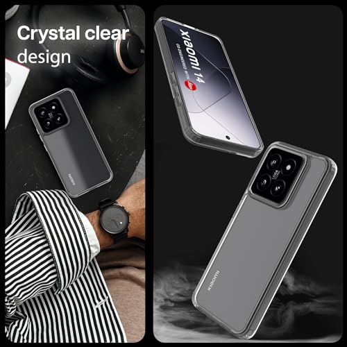 KAPAVER Hybrid Series Back Cover Case Compatible with Xiaomi 14 (PC+TPU) (Clear) - Image 3