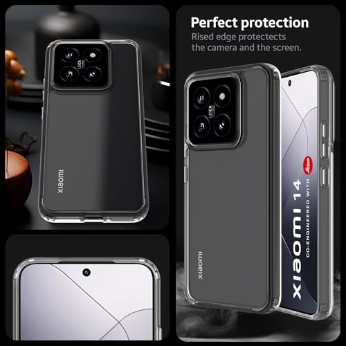 KAPAVER Hybrid Series Back Cover Case Compatible with Xiaomi 14 (PC+TPU) (Clear) - Image 5