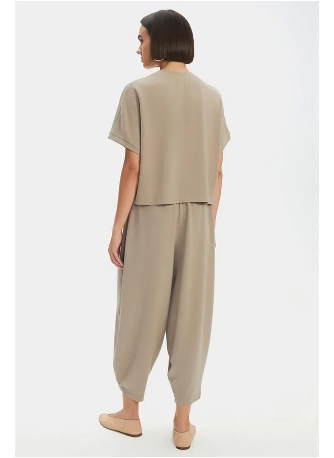 جون June Cotton Blend Short - Tshirt Set Mink