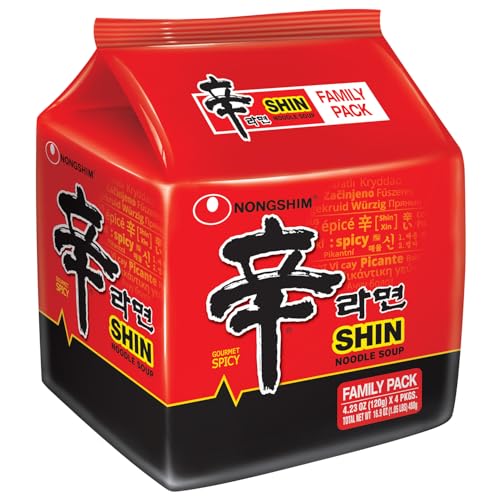 Nongshim Ramen Noodles, Gourmet Instant Ramen, Premium Microwavable Noodle Soup, Spicy Shin, Family Pack, 4.23 Ounce (Pack of 16) - Packaging Graphic May Vary - Image 2