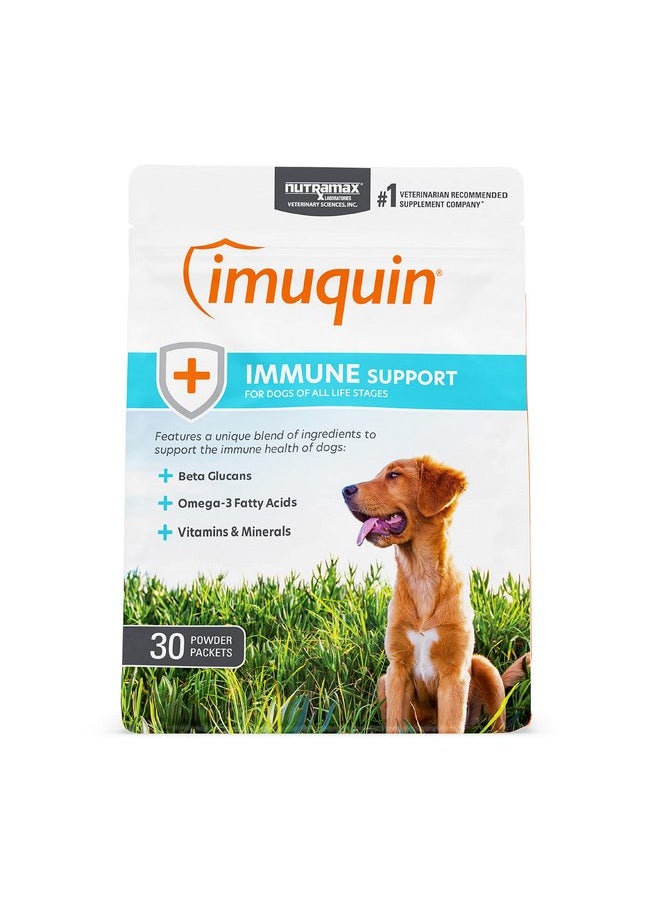 Nutramax Laboratories Nutramax Laboratories Nutramax Imuquin Immune Health Supplement Powder for Dogs, with Beta Glucans, Marine Lipids, Vitamins and Minerals, 30 Packets, Updated Version  - Image 1