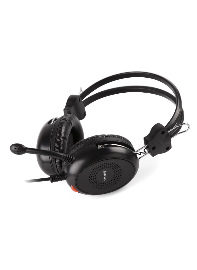A4TECH A4TECH DOUBLE STEREO HEADSET WITH MIC HS-30, SUPERIOR SOUND QUALITY, 3.5MM PLUG AND NOISE CANCELLING, BLACK  - Image 5